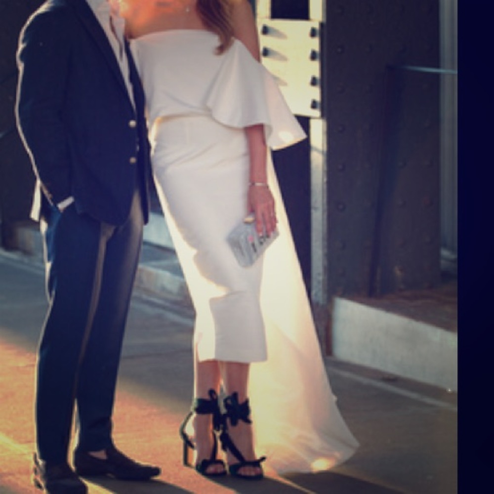White cocktail outfit (top and skirt)